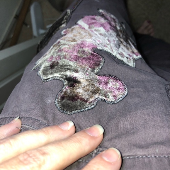 SOLD 🛍Smokey Purple Velvet Patch Pants - Picture 5 of 8